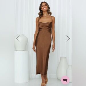 Hello Molly Who Loves you Midi Dress (Coffee)